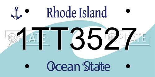 1TT3527 Rhode Island License Plate