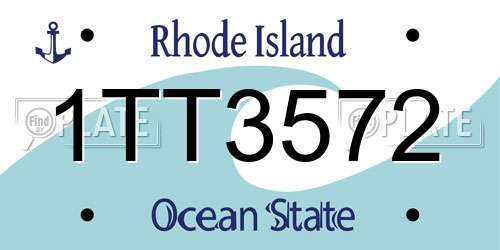 1TT3572 Rhode Island License Plate