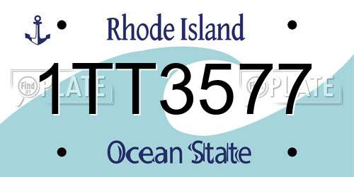 1TT3577 Rhode Island License Plate