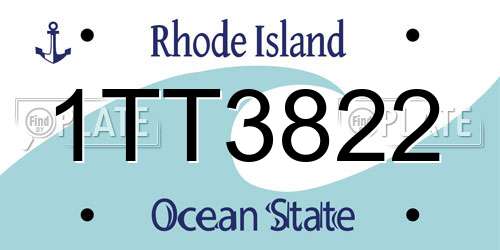 1TT3822 Rhode Island License Plate