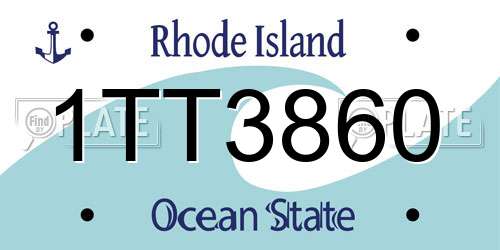 1TT3860 Rhode Island License Plate