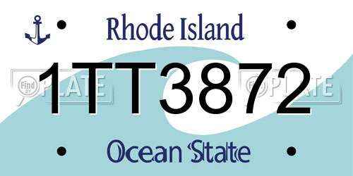 1TT3872 Rhode Island License Plate