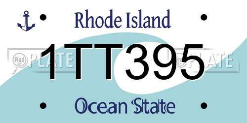 1TT395 Rhode Island License Plate
