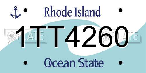 1TT4260 Rhode Island License Plate