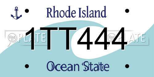 1TT444 Rhode Island License Plate