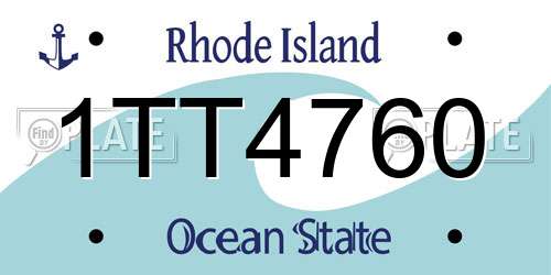 1TT4760 Rhode Island License Plate