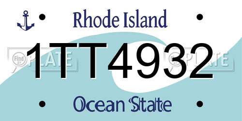 1TT4932 Rhode Island License Plate
