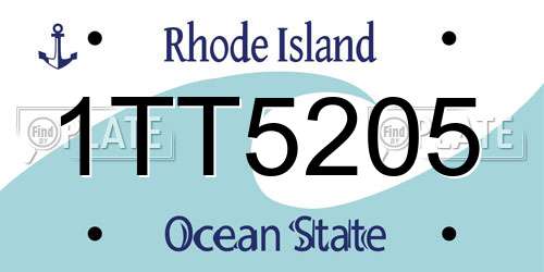 1TT5205 Rhode Island License Plate