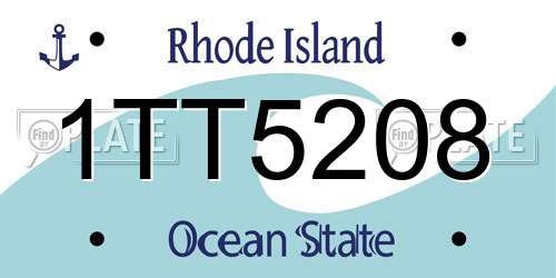 1TT5208 Rhode Island License Plate