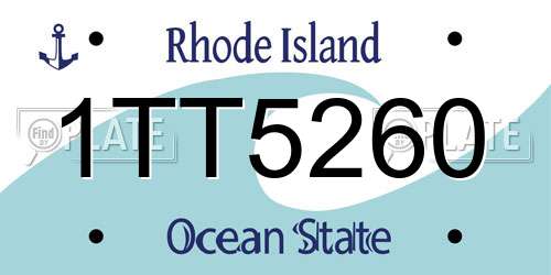 1TT5260 Rhode Island License Plate