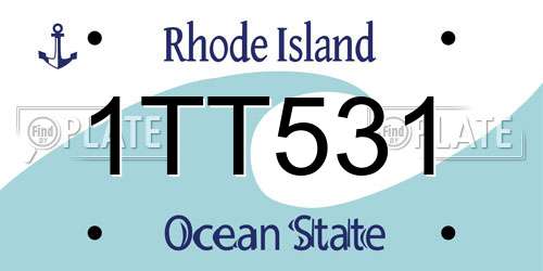 1TT531 Rhode Island License Plate