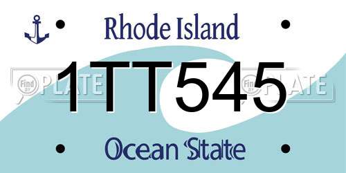 1TT545 Rhode Island License Plate