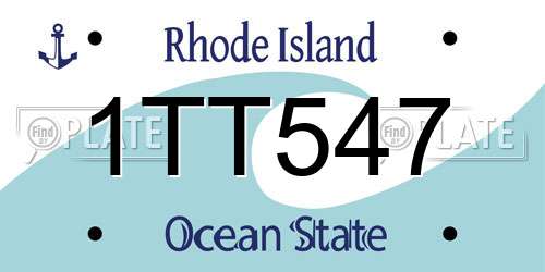 1TT547 Rhode Island License Plate