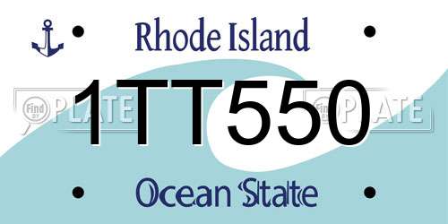 1TT550 Rhode Island License Plate