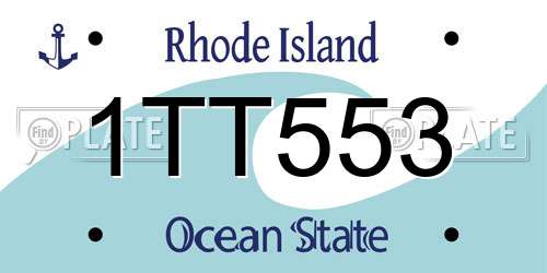 1TT553 Rhode Island License Plate