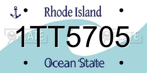 1TT5705 Rhode Island License Plate
