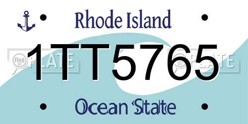 1TT5765 Rhode Island License Plate
