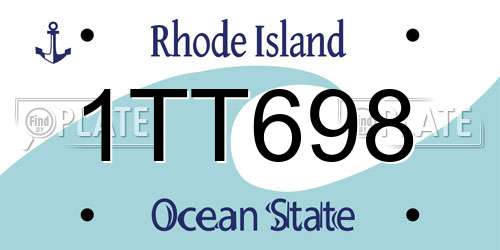 1TT698 Rhode Island License Plate