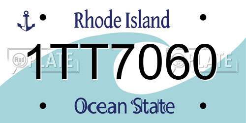 1TT7060 Rhode Island License Plate