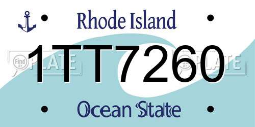 1TT7260 Rhode Island License Plate