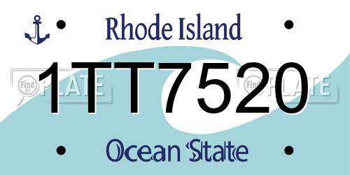 1TT7520 Rhode Island License Plate