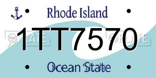 1TT7570 Rhode Island License Plate