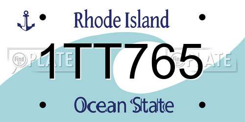 1TT765 Rhode Island License Plate