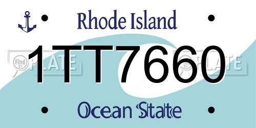 1TT7660 Rhode Island License Plate