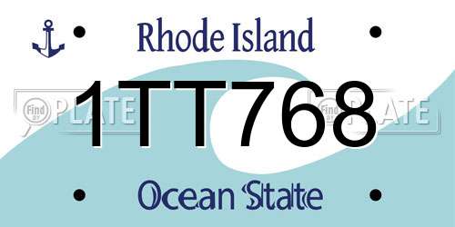 1TT768 Rhode Island License Plate