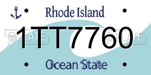 1TT7760 Rhode Island License Plate