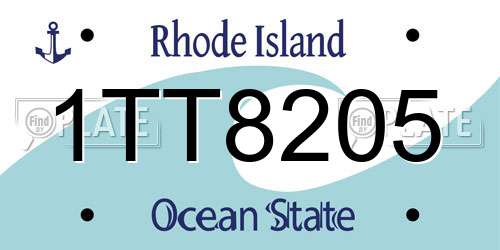1TT8205 Rhode Island License Plate