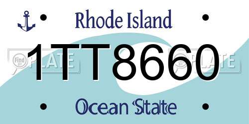 1TT8660 Rhode Island License Plate