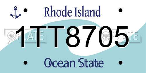 1TT8705 Rhode Island License Plate