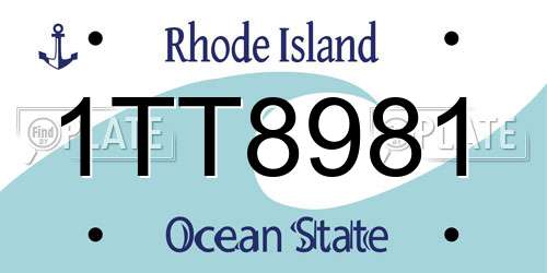 1TT8981 Rhode Island License Plate