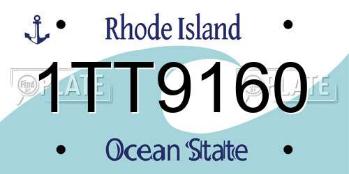 1TT9160 Rhode Island License Plate