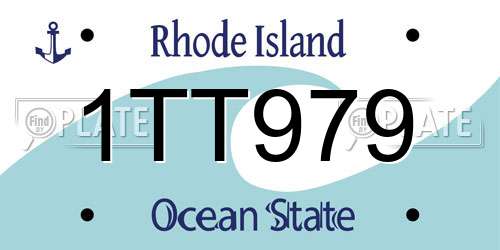 1TT979 Rhode Island License Plate