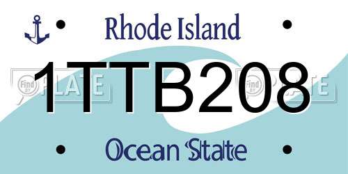 1TTB208 Rhode Island License Plate