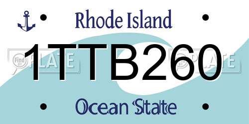 1TTB260 Rhode Island License Plate