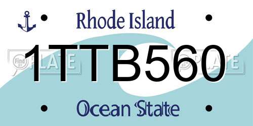 1TTB560 Rhode Island License Plate