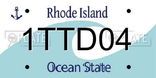 1TTD04 Rhode Island License Plate