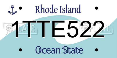1TTE522 Rhode Island License Plate
