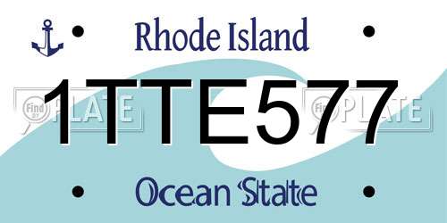 1TTE577 Rhode Island License Plate