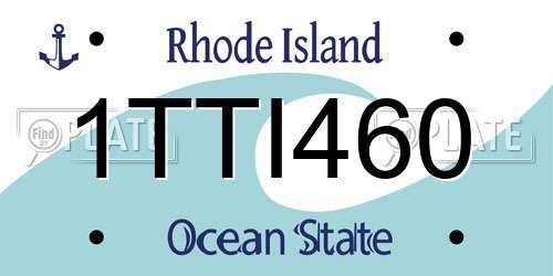1TTI460 Rhode Island License Plate