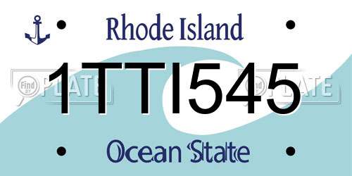 1TTI545 Rhode Island License Plate