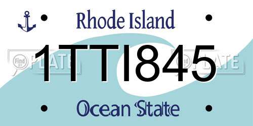 1TTI845 Rhode Island License Plate