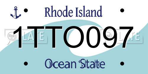 1TTO097 Rhode Island License Plate