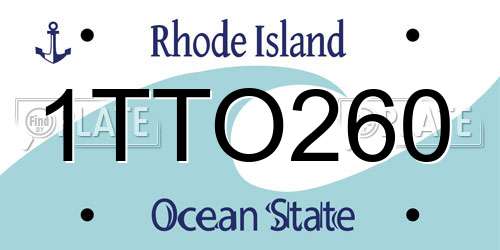 1TTO260 Rhode Island License Plate