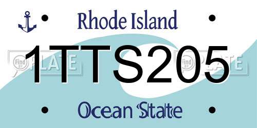 1TTS205 Rhode Island License Plate