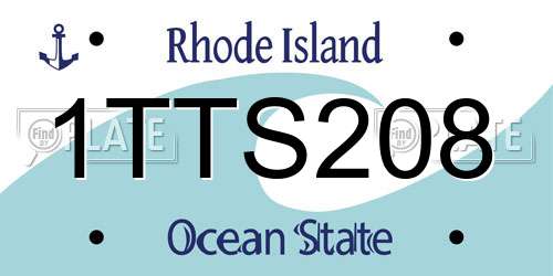 1TTS208 Rhode Island License Plate