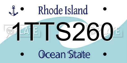 1TTS260 Rhode Island License Plate